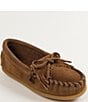 Color:Dusty Brown - Image 1 - Kids' Kilty Suede Whipstitch Moccasins (Toddler)