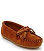Color:Brown - Image 1 - Kids' Kilty Suede Whipstitch Moccasins (Toddler)