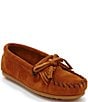 Color:Brown - Image 1 - Kids' Kilty Suede Whipstitch Moccasins (Youth)
