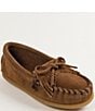 Color:Dusty Brown - Image 1 - Kids' Kilty Suede Whipstitch Moccasins (Youth)