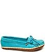 Color:Turquoise - Image 2 - Kilty Tread Suede Moccasins