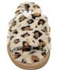Color:Cream Leopard Print - Image 4 - Lolo Leopard Print Faux Fur Slides