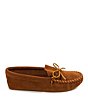 Color:Brown - Image 2 - Men's Leather Laced Softsole Slippers