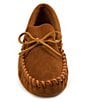 Color:Brown - Image 4 - Men's Leather Laced Softsole Slippers