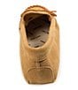 Color:Tan - Image 3 - Men's Leather Laced Softsole Slippers