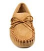Color:Tan - Image 4 - Men's Leather Laced Softsole Slippers