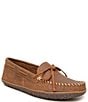 Color:Brown - Image 1 - Men's Water Resistant Tie Tread Moccasin Loafers