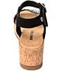 Color:Black/White Multi - Image 3 - Patrice Ankle Strap Cork Platform Wedge Sandals