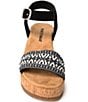 Color:Black/White Multi - Image 4 - Patrice Ankle Strap Cork Platform Wedge Sandals
