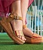 Color:Tan Multi - Image 6 - Patrice Ankle Strap Platform Wedge Sandals