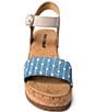 Color:Light Blue Denim Multi - Image 4 - Patrice Denim Multi Ankle Strap Platform Wedge Sandals