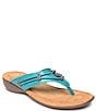 Color:Turquoise - Image 1 - Silverthorne 360 Leather Thong Sandals