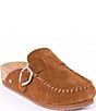 Minnetonka Suede Buckle Clogs - Image 1