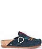 Minnetonka Sunset Embroidered Suede Buckle Clogs - Image 2