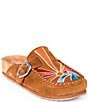 Minnetonka Sunset Embroidered Suede Buckle Clogs - Image 1