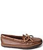 Color:Carmel - Image 2 - Women's Deerskin Tread Moccasins