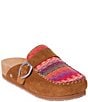 Minnetonka Women's Horizon Multi Stripe Suede Buckle Clogs - Image 1