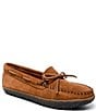 Color:Brown - Image 1 - Women's Tie Tread Water Resistant Suede Moccasins