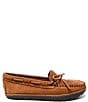 Color:Brown - Image 2 - Women's Tie Tread Water Resistant Suede Moccasins