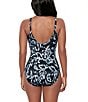 Miraclesuit Adorn Siren V-Neck Underwire Bra One Piece Swimsuit, Color:Black/white - Image 2