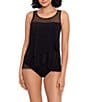 Miraclesuit Illusionist Mirage Scoop Neck DD-Cup Size Underwire Bra Tankini Swim Top & Solid High Rise Bikini Swim Bottom - Image 1