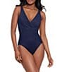 Miraclesuit Illusionists Crossover Mesh Inset One Piece Swimsuit, Color:Midnight - Image 1