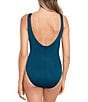 Color:Nova Green - Image 2 - Illusionists Crossover Mesh Inset One Piece Swimsuit