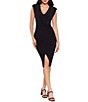 Miraclesuit Jodi Solid V-Neck Sleeveless Front Twist Bodycon Dress - Image 1
