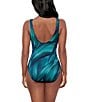Miraclesuit Maldiva It's A Wrap V-Neck Underwire Surplice One Piece Swimsuit, Color:Blue Multi - Image 2