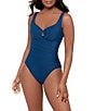 Miraclesuit Must Haves Underwire Bra Front Keyhole Tank One Piece Swimsuit, Color:Twilight - Image 1