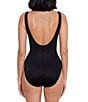Miraclesuit Must Haves Underwire Bra Front Keyhole Tank One Piece Swimsuit, Color:Black - Image 2