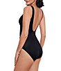 Miraclesuit Must Haves Underwire Bra Front Keyhole Tank One Piece Swimsuit, Color:Black - Image 3