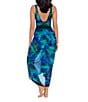 Color:Blue Multi - Image 2 - Palm Reeder Georgette Scarf Pareo Cover-Up