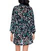 Color:Black/Multi - Image 2 - Palma Verde Printed Open Front Belted Kimono Swim Cover-Up