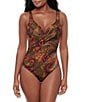 Miraclesuit Perissa Revele V-Neck Underwire Bra Surplice One Piece Swimsuit, Color:Multi - Image 1