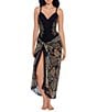 Color:Black/Multi - Image 3 - Petal Pusher Floral Scarf Pareo Cover-Up