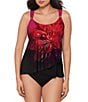 Miraclesuit Petal Rose Dazzle Underwire Bra Tankini Swim Top & Solid High Rise Bikini Swim Bottom - Image 1