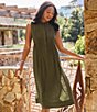 Miraclesuit Pleated Sleeveless Button Front Beach Dress Swim Cover-Up, Color:Nori - Image 3