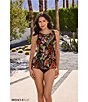 Miraclesuit Pluma Orla Ursula Underwire Bra High Neck Tankini Swim Top & Solid High Rise Bikini Swim Bottom - Image 3