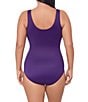 Miraclesuit Plus Size Illusionists Crossover Mesh Inset One Piece Swimsuit, Color:Mulberry - Image 2
