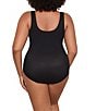 Miraclesuit Plus Size Illusionists Crossover Mesh Inset One Piece Swimsuit, Color:Black - Image 2