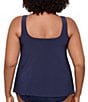 Miraclesuit Plus Size Solid Mesh Illusionists Ursula Scoop Neck Underwire Bra Tankini Swim Top - Image 2