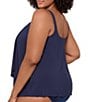 Miraclesuit Plus Size Solid Mesh Illusionists Ursula Scoop Neck Underwire Bra Tankini Swim Top - Image 3