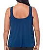 Miraclesuit Plus Size Solid Mesh Illusionists Ursula Scoop Neck Underwire Bra Tankini Swim Top - Image 6