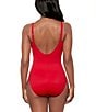 Miraclesuit Razzle Dazzle Antheia Plunge Neck Underwire Bra One Piece Swimsuit, Color:Poppy - Image 2