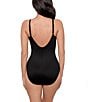 Miraclesuit Razzle Dazzle Antheia Plunge Neck Underwire Bra One Piece Swimsuit, Color:Black - Image 2