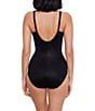 Miraclesuit Razzle Dazzle Siren Solid DD-Cup Size Underwire Bra Surplice One Piece Swimsuit, Color:Black - Image 2