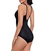 Miraclesuit Razzle Dazzle Siren Solid DD-Cup Size Underwire Bra Surplice One Piece Swimsuit, Color:Black - Image 3