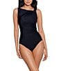 Color:Black - Image 1 - Rock Solid Avra High Neck One Piece Swimsuit
