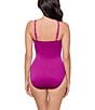 Miraclesuit Rock Solid Europa Asymmetrical Neck Underwire Bra One Piece Swimsuit, Color:Framboise Pink - Image 2